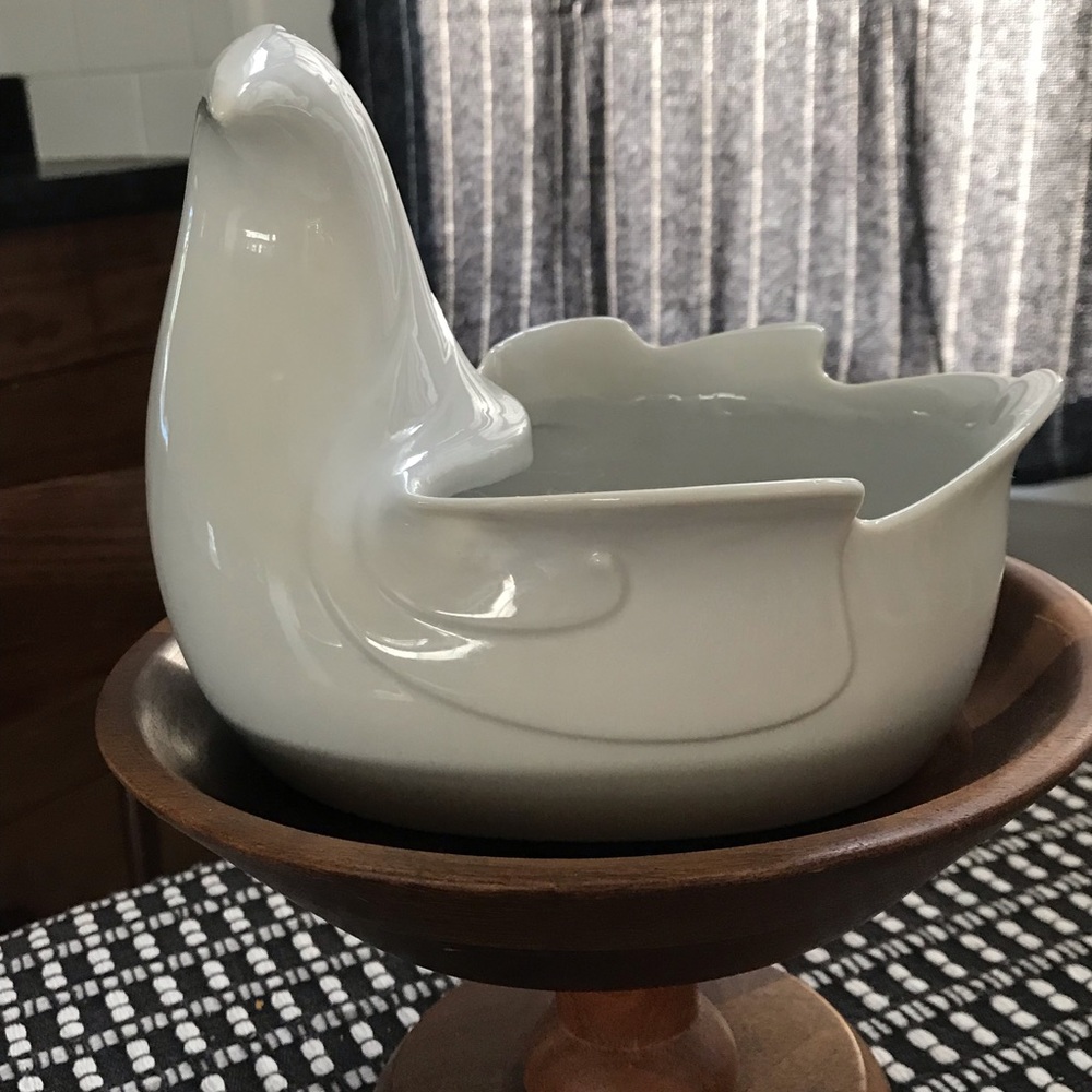 Dansk Hen Bowl by Gunnar Cyren, White